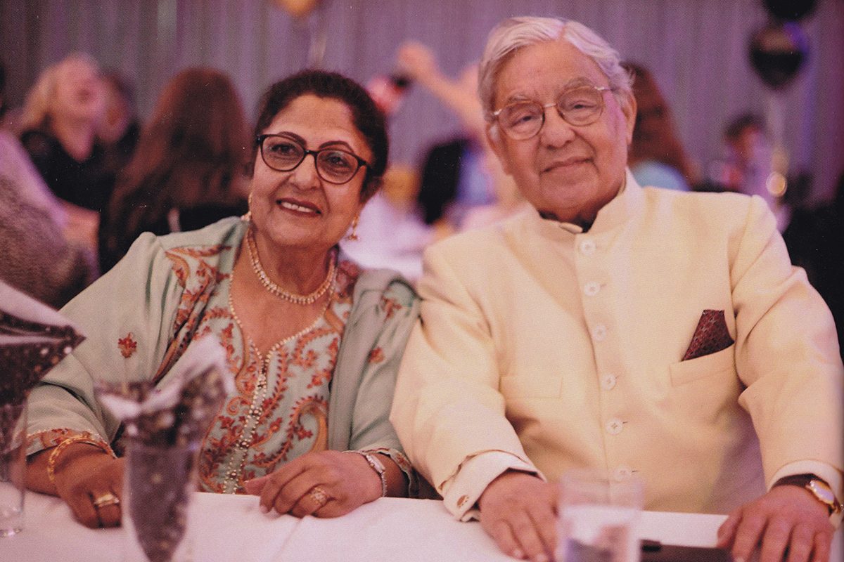 A photograph of Adeel Akhtar's parents at a function