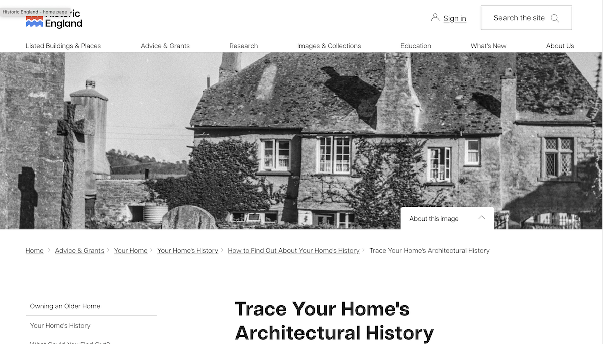 Historic England house history