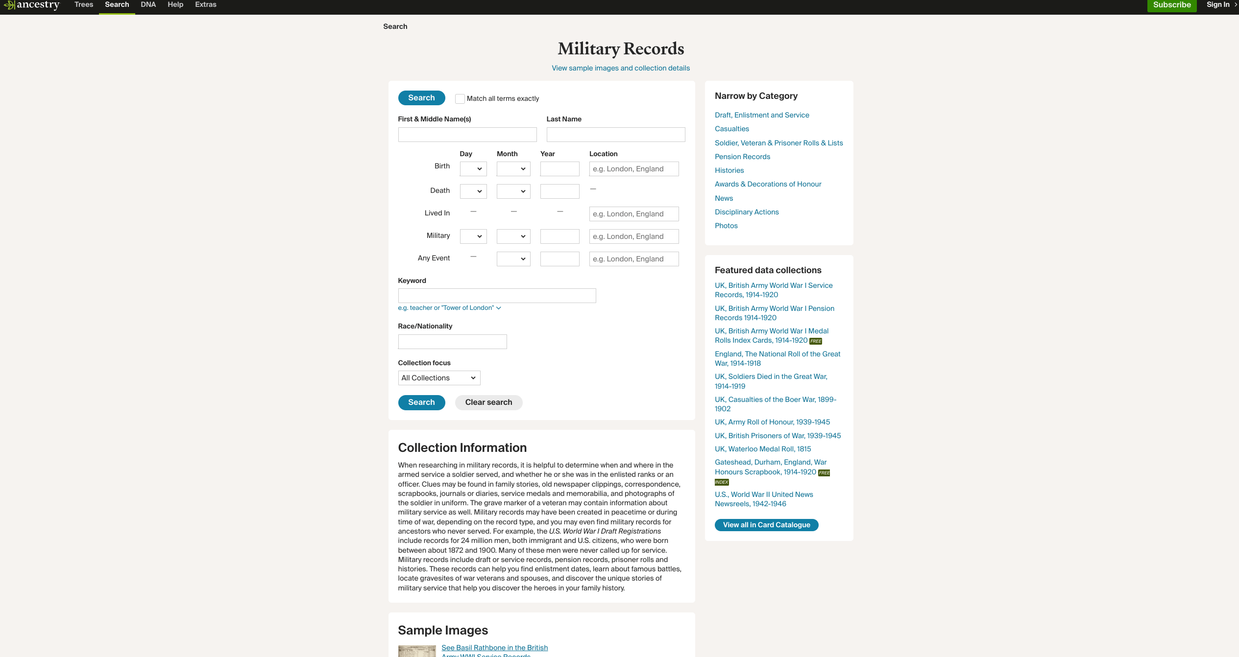 Ancestry British Army records
