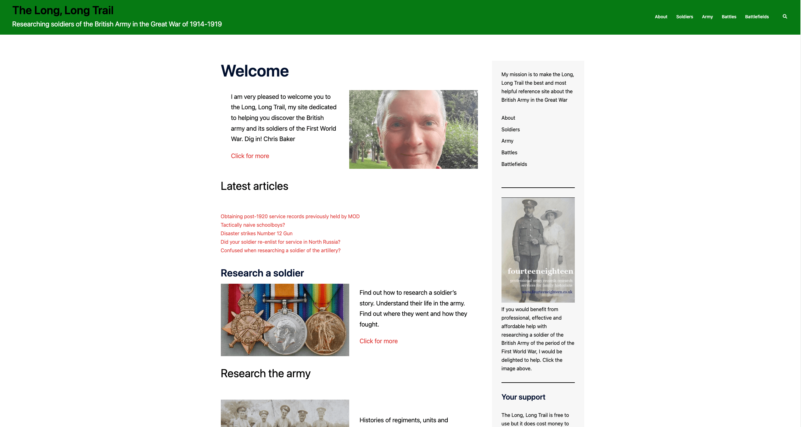 The Long Long Trail British Army records