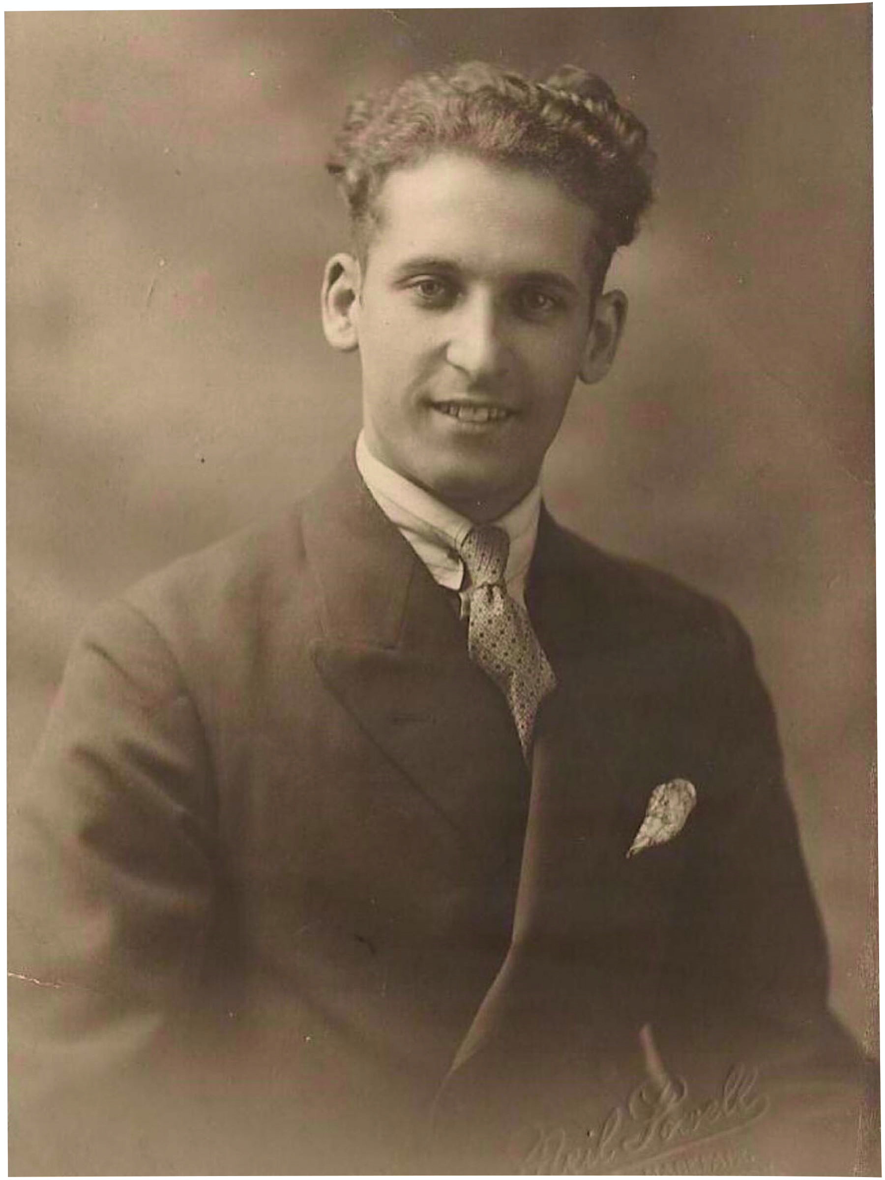 Sepia portrait photograph of a young man